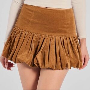 Brown Pleated Skirt